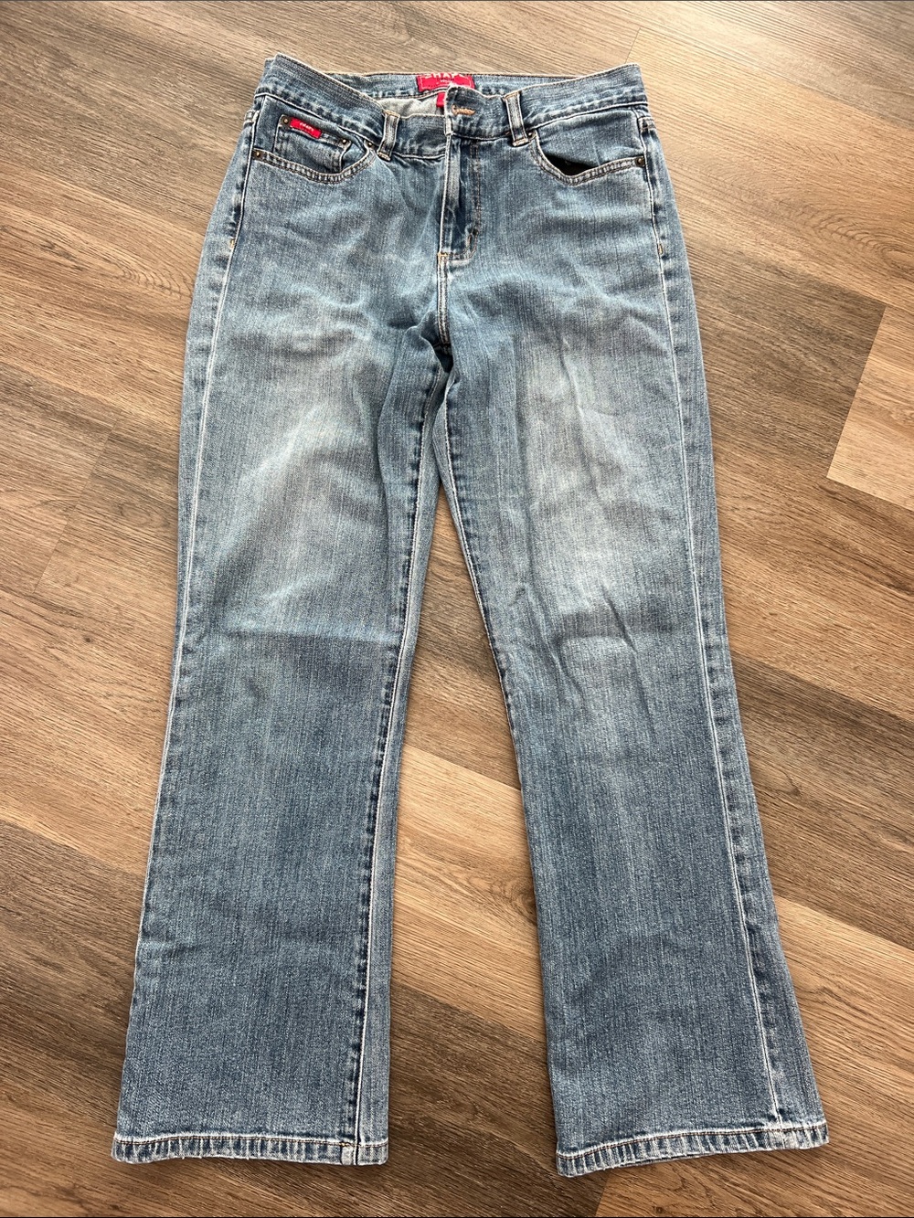 Classic Vintage Women's Light Blue Straight-Leg Chaps Jeans